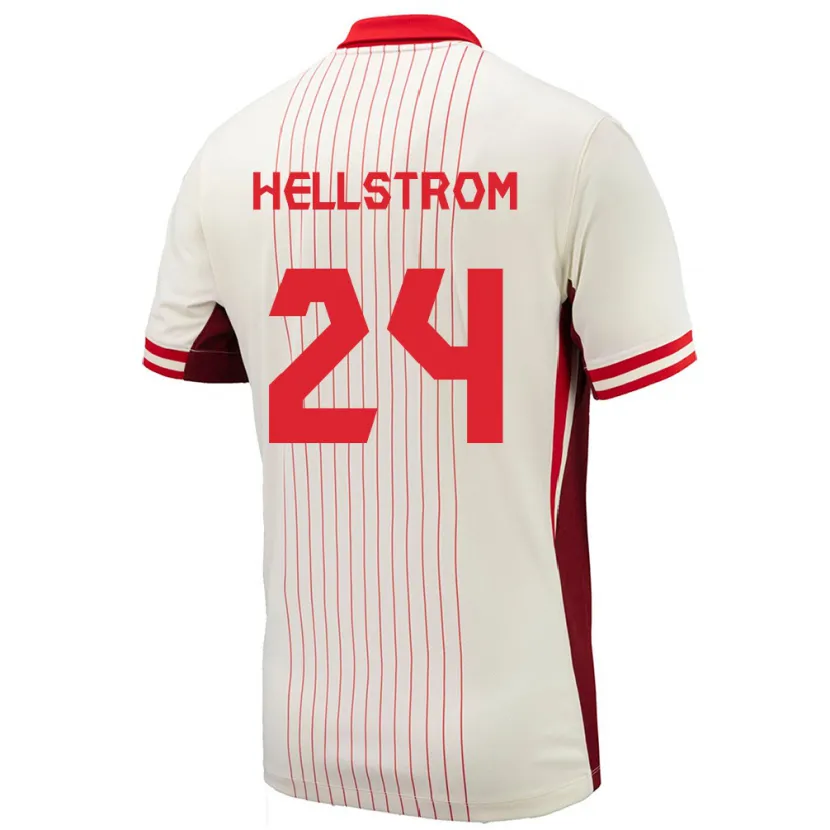 Danxen Femme Maillot Canada Jenna Hellstrom #24 Blanc Tenues Extérieur 24-26 T-Shirt