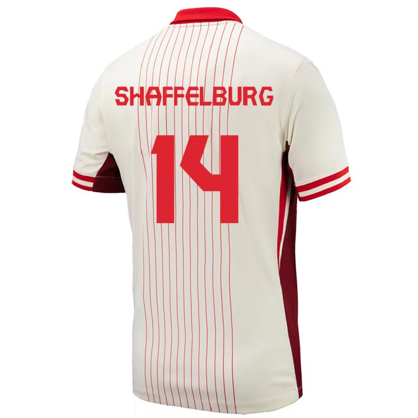 Danxen Femme Maillot Canada Jacob Shaffelburg #14 Blanc Tenues Extérieur 24-26 T-Shirt