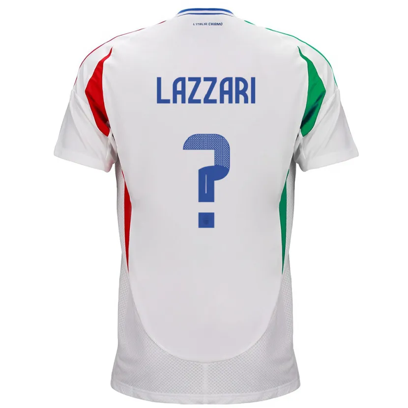 Danxen Femme Maillot Italie Manuel Lazzari #0 Blanc Tenues Extérieur 24-26 T-Shirt