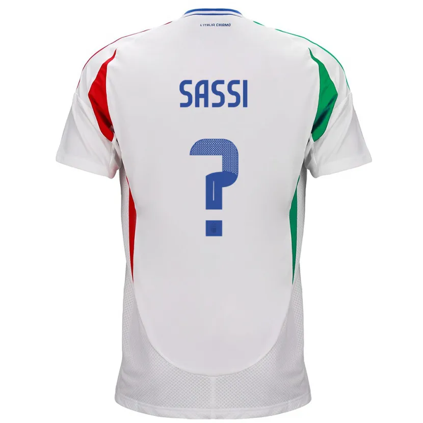 Danxen Femme Maillot Italie Jacopo Sassi #0 Blanc Tenues Extérieur 24-26 T-Shirt