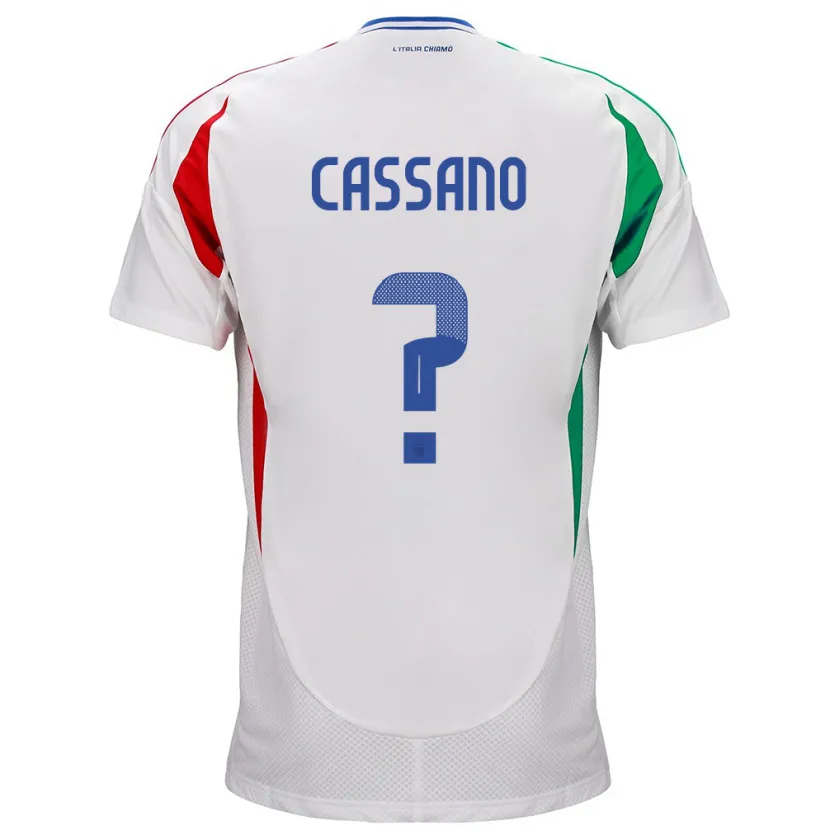 Danxen Femme Maillot Italie Claudio Cassano #0 Blanc Tenues Extérieur 24-26 T-Shirt