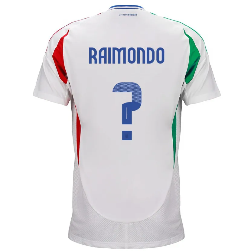 Danxen Femme Maillot Italie Antonio Raimondo #0 Blanc Tenues Extérieur 24-26 T-Shirt