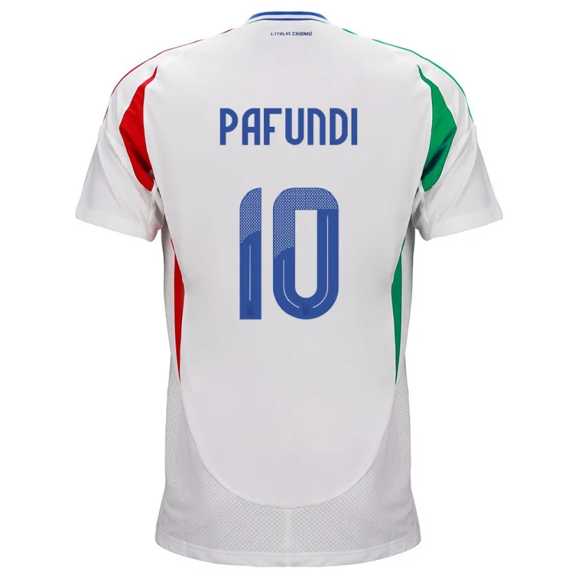 Danxen Femme Maillot Italie Simone Pafundi #10 Blanc Tenues Extérieur 24-26 T-Shirt