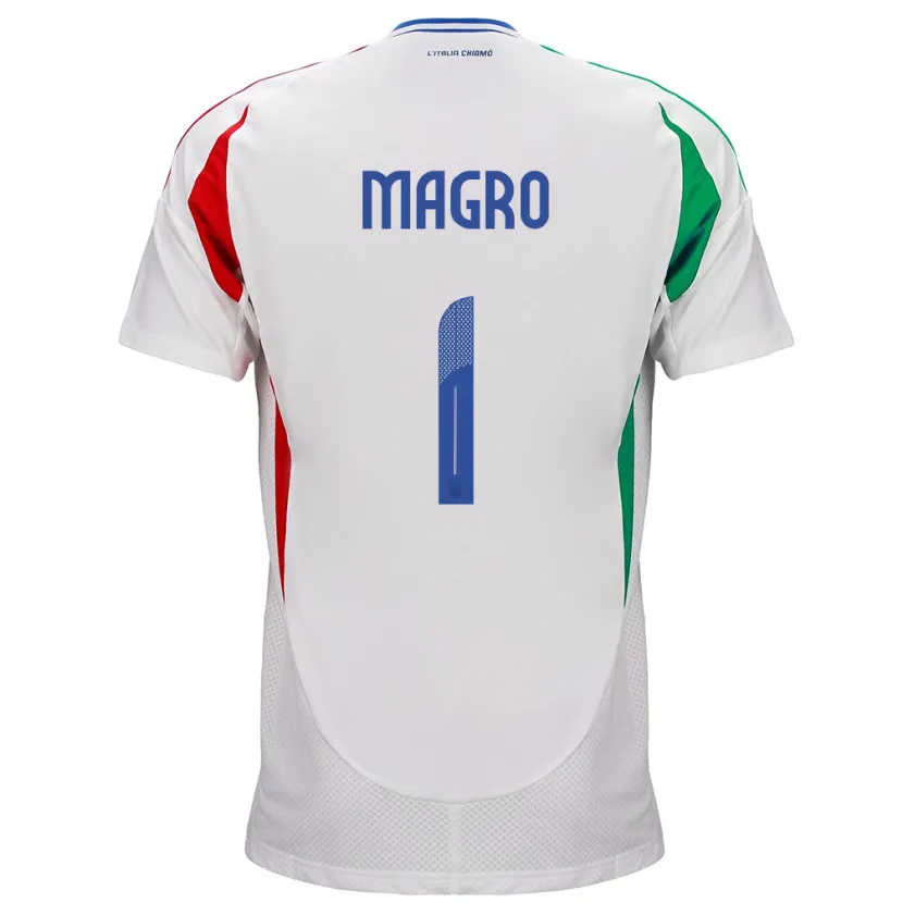 Danxen Femme Maillot Italie Federico Magro #1 Blanc Tenues Extérieur 24-26 T-Shirt