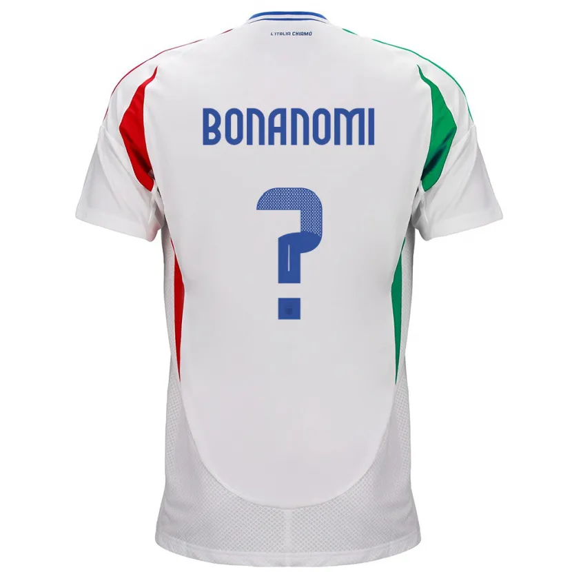 Danxen Femme Maillot Italie Andrea Bonanomi #0 Blanc Tenues Extérieur 24-26 T-Shirt