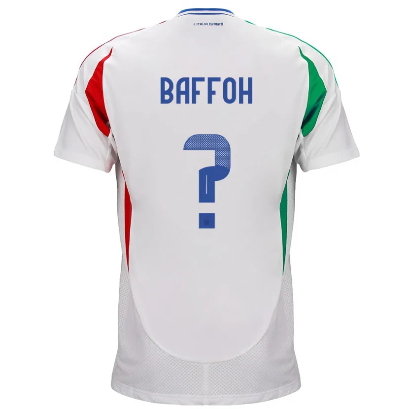 Danxen Femme Maillot Italie Jeffrey Baffoh #0 Blanc Tenues Extérieur 24-26 T-Shirt
