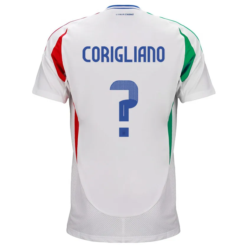 Danxen Femme Maillot Italie Thomas Corigliano #0 Blanc Tenues Extérieur 24-26 T-Shirt