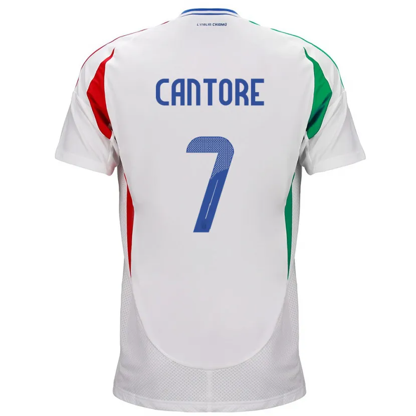 Danxen Femme Maillot Italie Sofia Cantore #7 Blanc Tenues Extérieur 24-26 T-Shirt