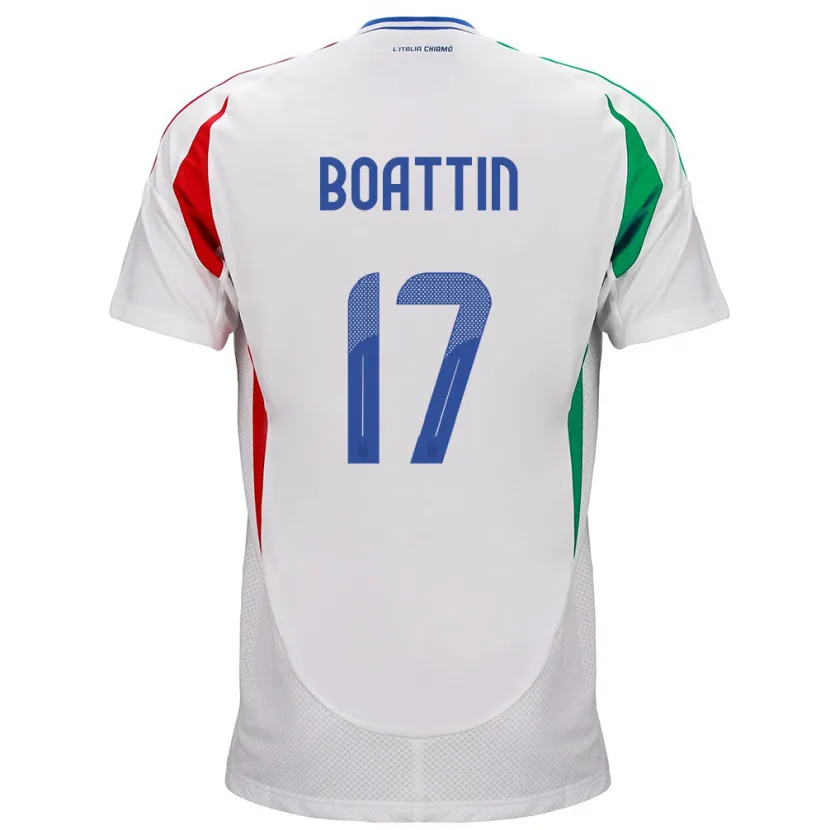 Danxen Femme Maillot Italie Lisa Boattin #17 Blanc Tenues Extérieur 24-26 T-Shirt