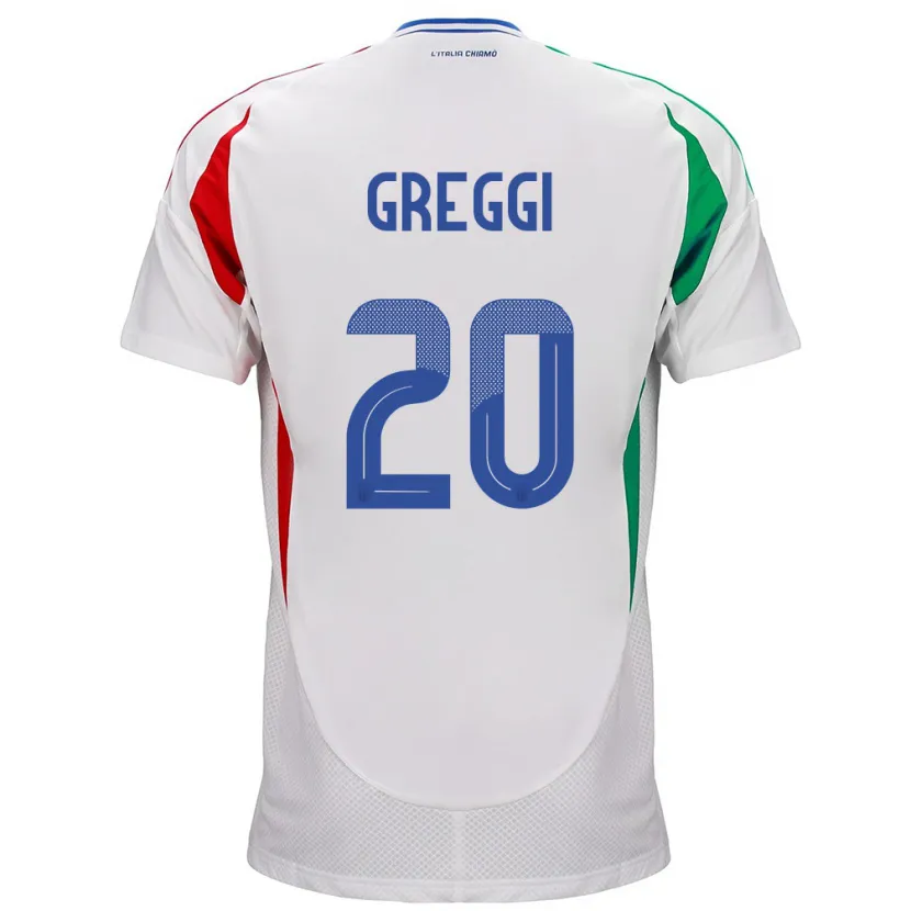 Danxen Femme Maillot Italie Giada Greggi #20 Blanc Tenues Extérieur 24-26 T-Shirt