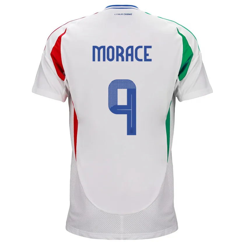 Danxen Femme Maillot Italie Carolina Morace #9 Blanc Tenues Extérieur 24-26 T-Shirt