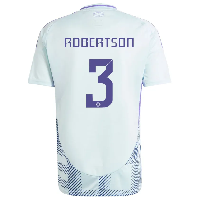 Danxen Femme Maillot Écosse Andrew Robertson #3 Bleu Menthe Clair Tenues Extérieur 24-26 T-Shirt