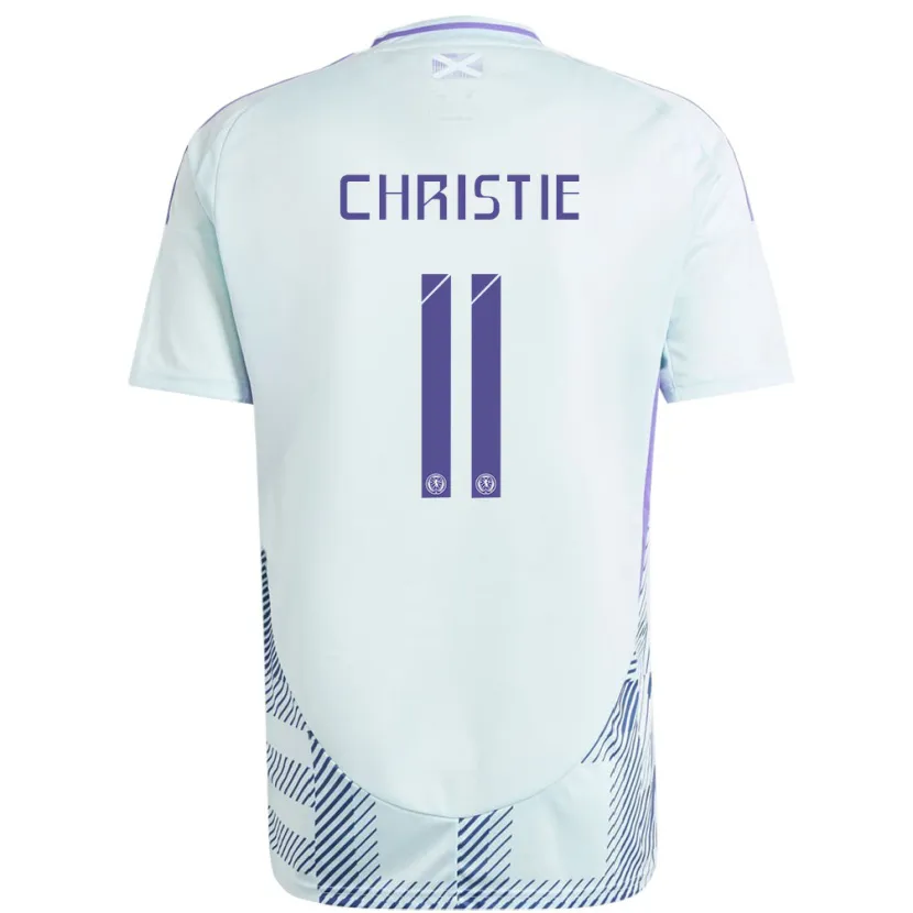 Danxen Femme Maillot Écosse Ryan Christie #11 Bleu Menthe Clair Tenues Extérieur 24-26 T-Shirt