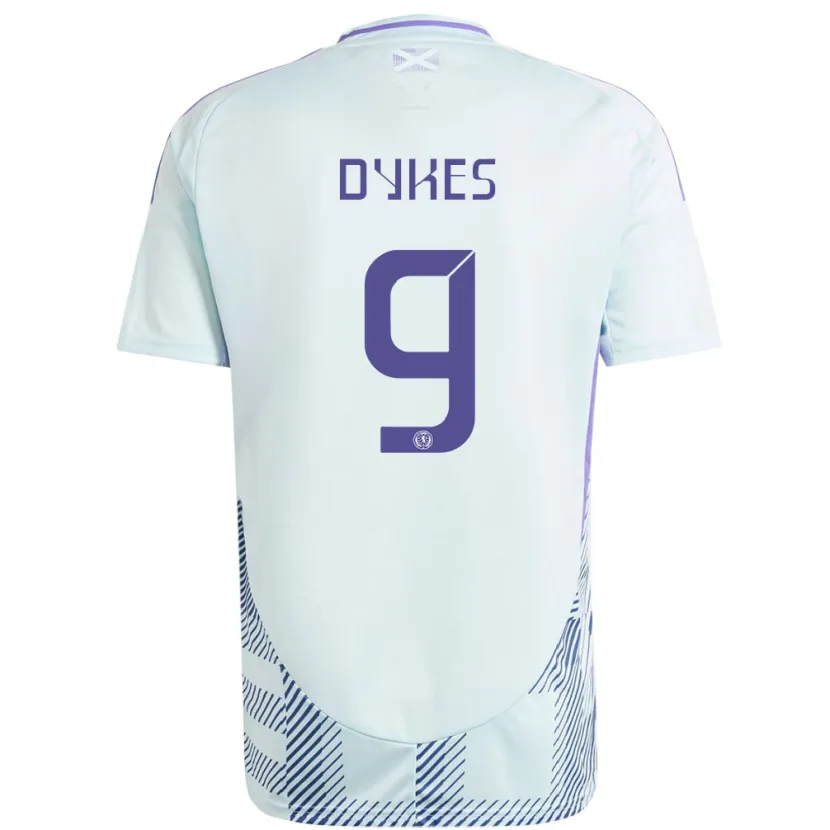 Danxen Femme Maillot Écosse Lyndon Dykes #9 Bleu Menthe Clair Tenues Extérieur 24-26 T-Shirt