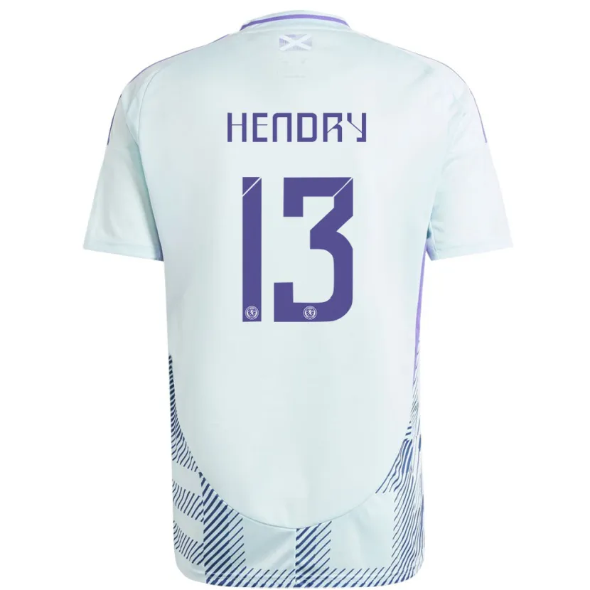 Danxen Femme Maillot Écosse Jack Hendry #13 Bleu Menthe Clair Tenues Extérieur 24-26 T-Shirt