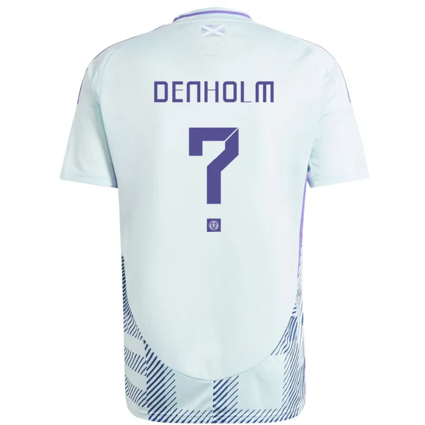 Danxen Femme Maillot Écosse Aidan Denholm #0 Bleu Menthe Clair Tenues Extérieur 24-26 T-Shirt