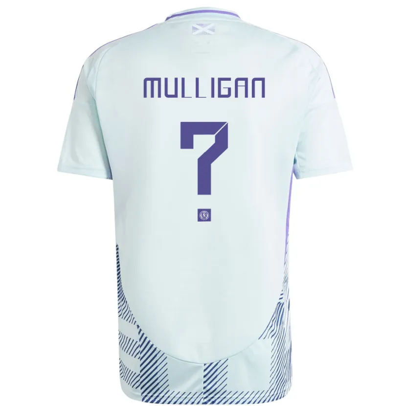 Danxen Femme Maillot Écosse Josh Mulligan #0 Bleu Menthe Clair Tenues Extérieur 24-26 T-Shirt