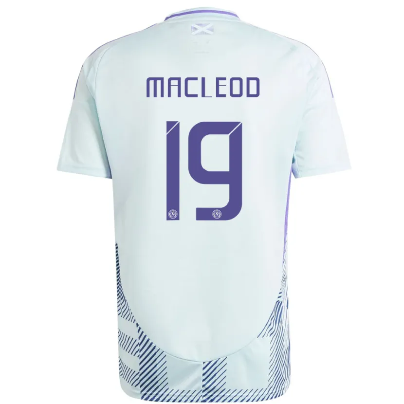 Danxen Femme Maillot Écosse Rory Macleod #19 Bleu Menthe Clair Tenues Extérieur 24-26 T-Shirt