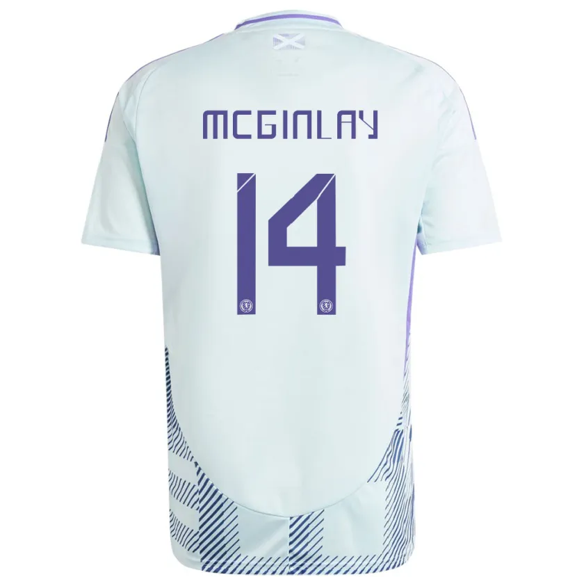 Danxen Femme Maillot Écosse Aiden Mcginlay #14 Bleu Menthe Clair Tenues Extérieur 24-26 T-Shirt