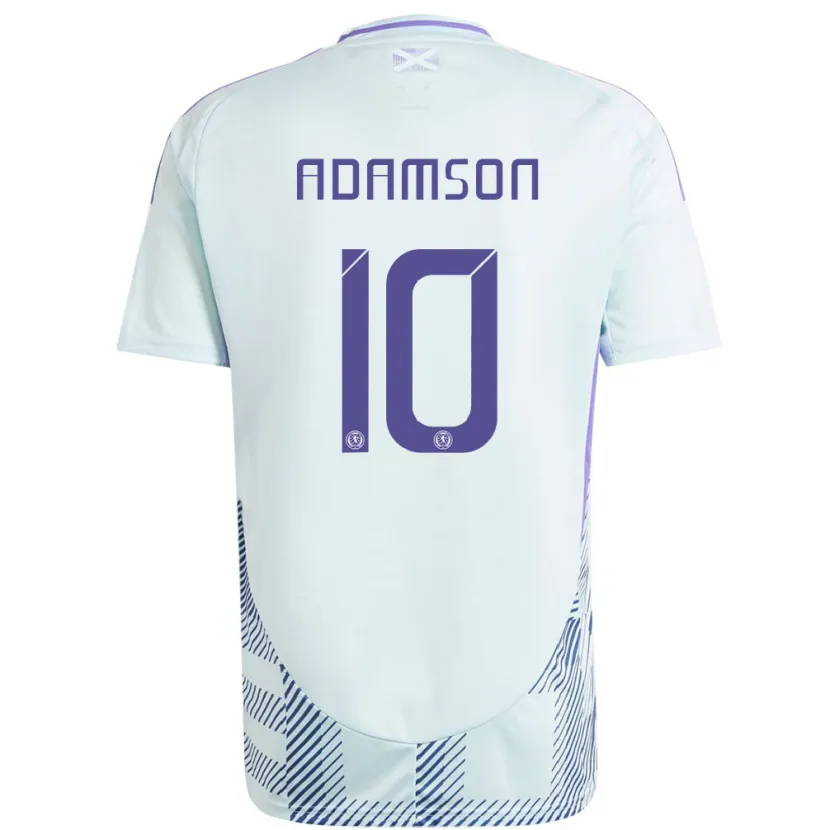 Danxen Femme Maillot Écosse Calum Adamson #10 Bleu Menthe Clair Tenues Extérieur 24-26 T-Shirt