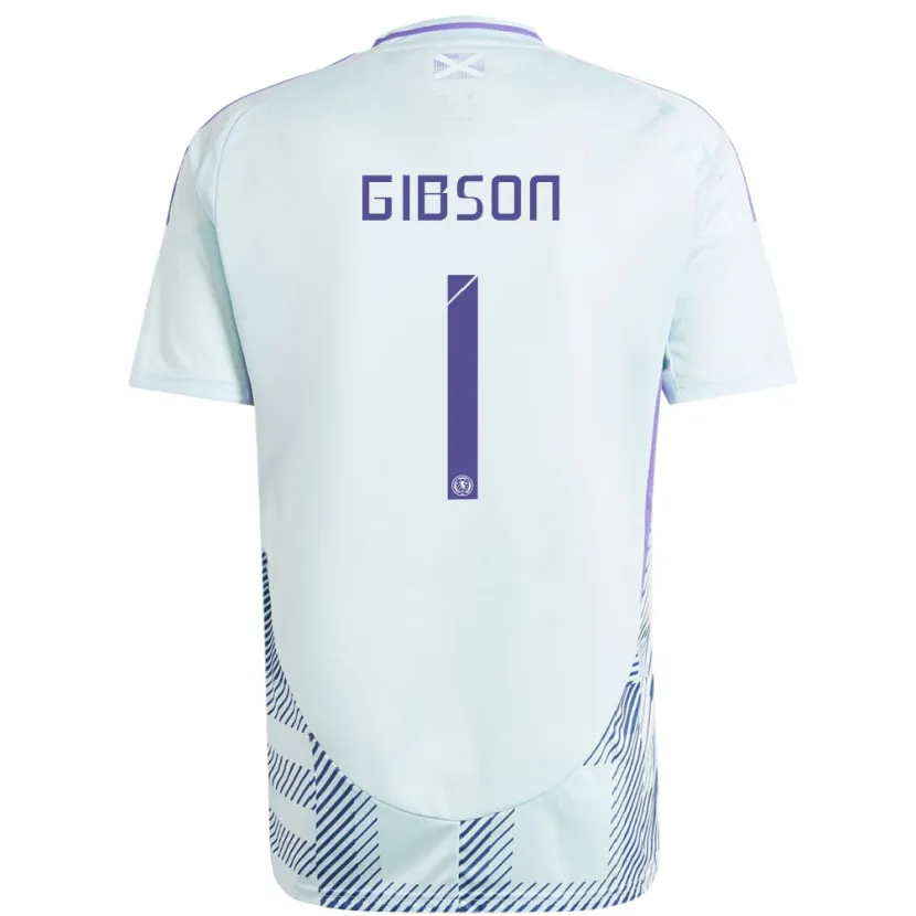 Danxen Femme Maillot Écosse Lee Gibson #1 Bleu Menthe Clair Tenues Extérieur 24-26 T-Shirt