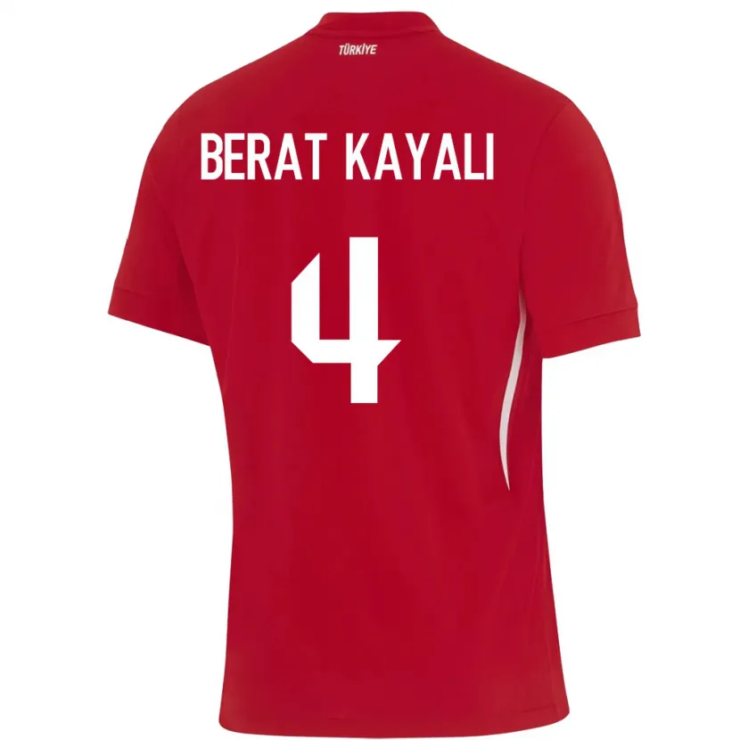 Danxen Femme Maillot Turquie Hasan Berat Kayalı #4 Rouge Tenues Extérieur 24-26 T-Shirt