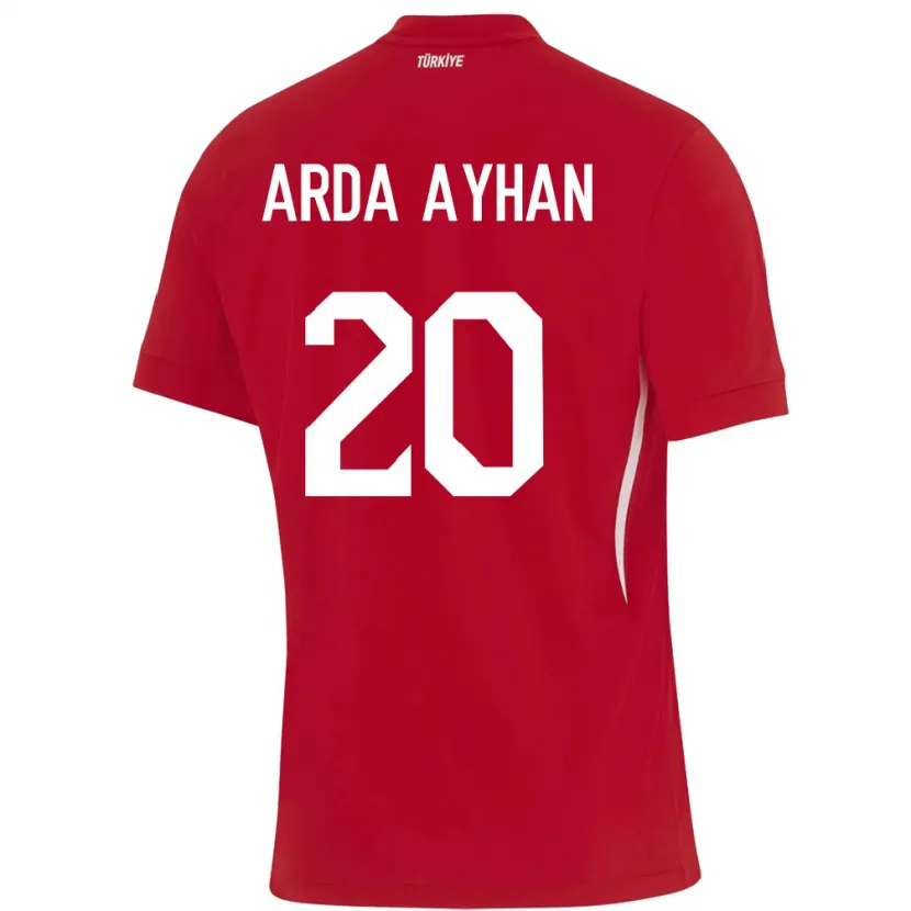 Danxen Femme Maillot Turquie Murat Arda Ayhan #20 Rouge Tenues Extérieur 24-26 T-Shirt
