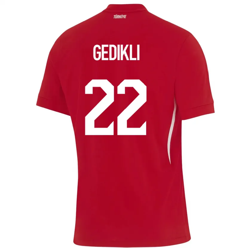 Danxen Femme Maillot Turquie Berkant Gedikli #22 Rouge Tenues Extérieur 24-26 T-Shirt