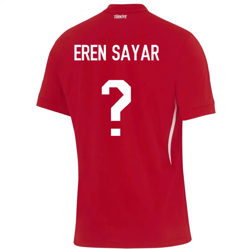 Danxen Femme Maillot Turquie Emin Eren Sayar #0 Rouge Tenues Extérieur 24-26 T-Shirt