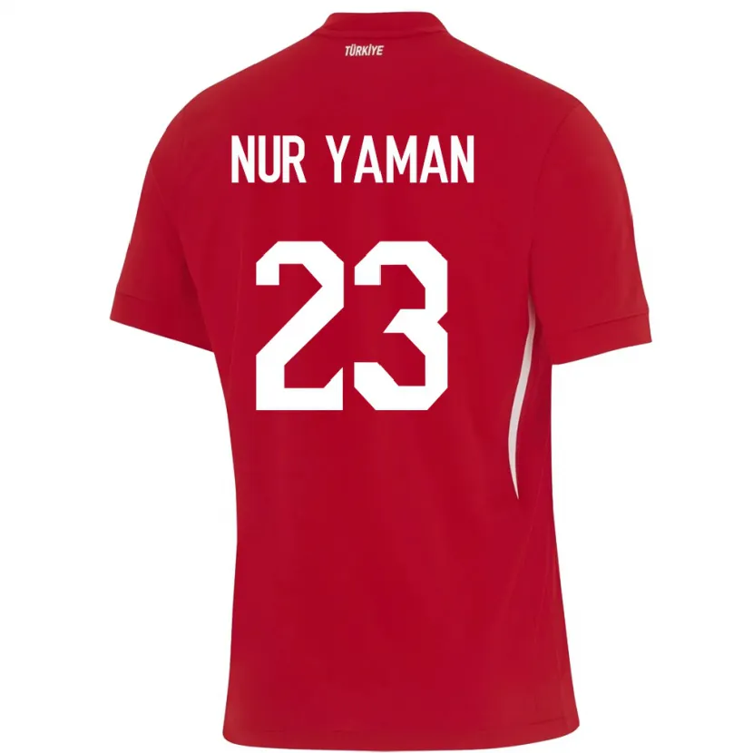 Danxen Femme Maillot Turquie Gamze Nur Yaman #23 Rouge Tenues Extérieur 24-26 T-Shirt