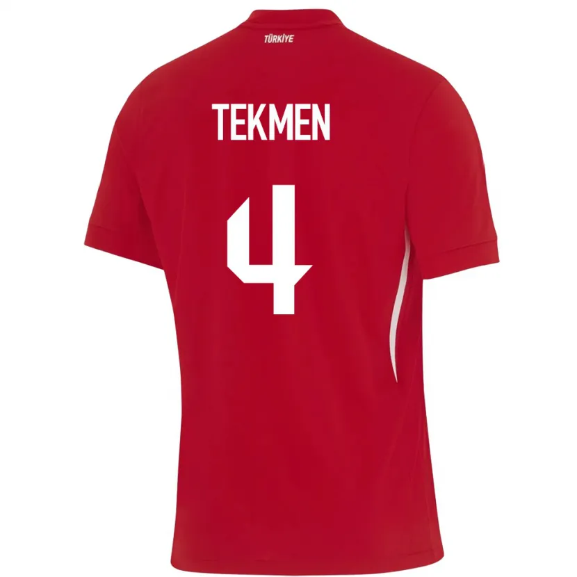 Danxen Femme Maillot Turquie Ece Tekmen #4 Rouge Tenues Extérieur 24-26 T-Shirt