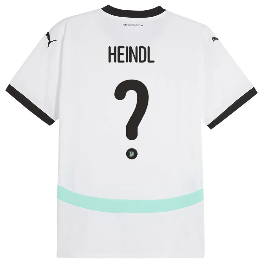 Danxen Femme Maillot Autriche David Heindl #0 Blanc Tenues Extérieur 24-26 T-Shirt