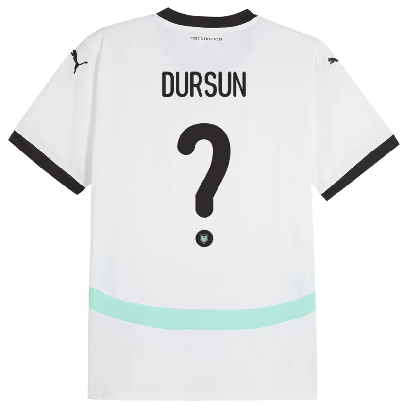 Danxen Femme Maillot Autriche Furkan Dursun #0 Blanc Tenues Extérieur 24-26 T-Shirt