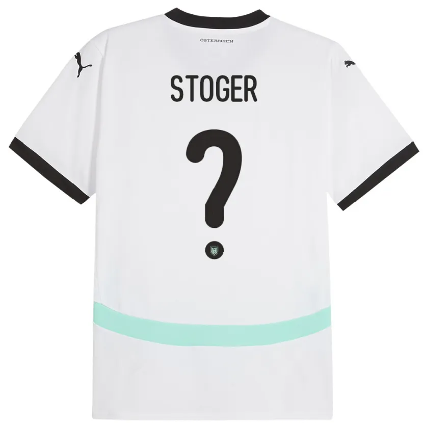 Danxen Femme Maillot Autriche Marcel Stöger #0 Blanc Tenues Extérieur 24-26 T-Shirt