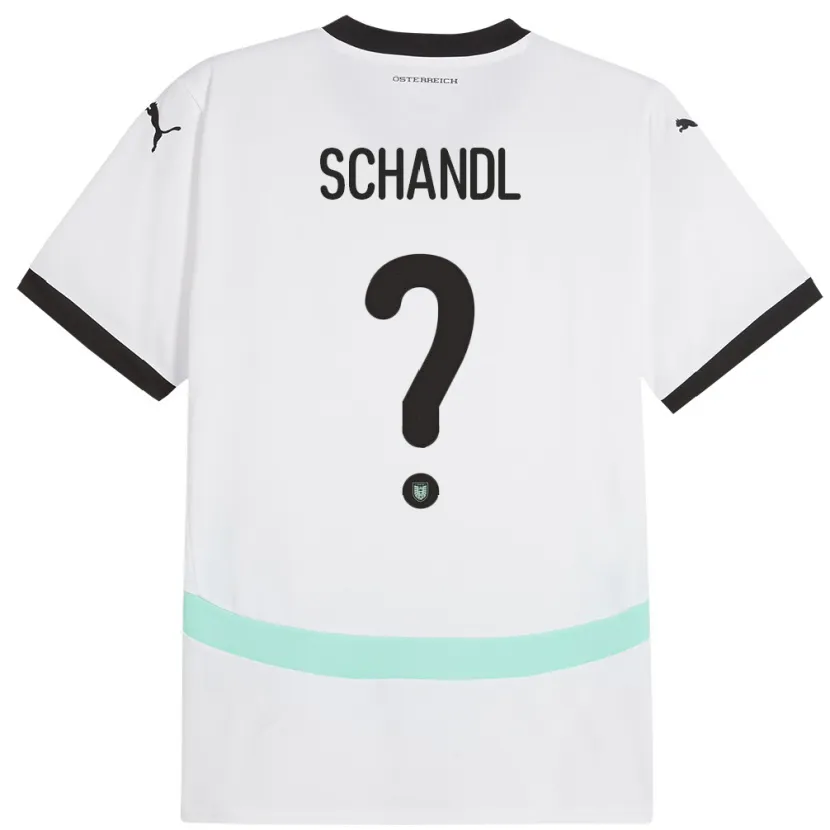 Danxen Femme Maillot Autriche Thomas Schandl #0 Blanc Tenues Extérieur 24-26 T-Shirt