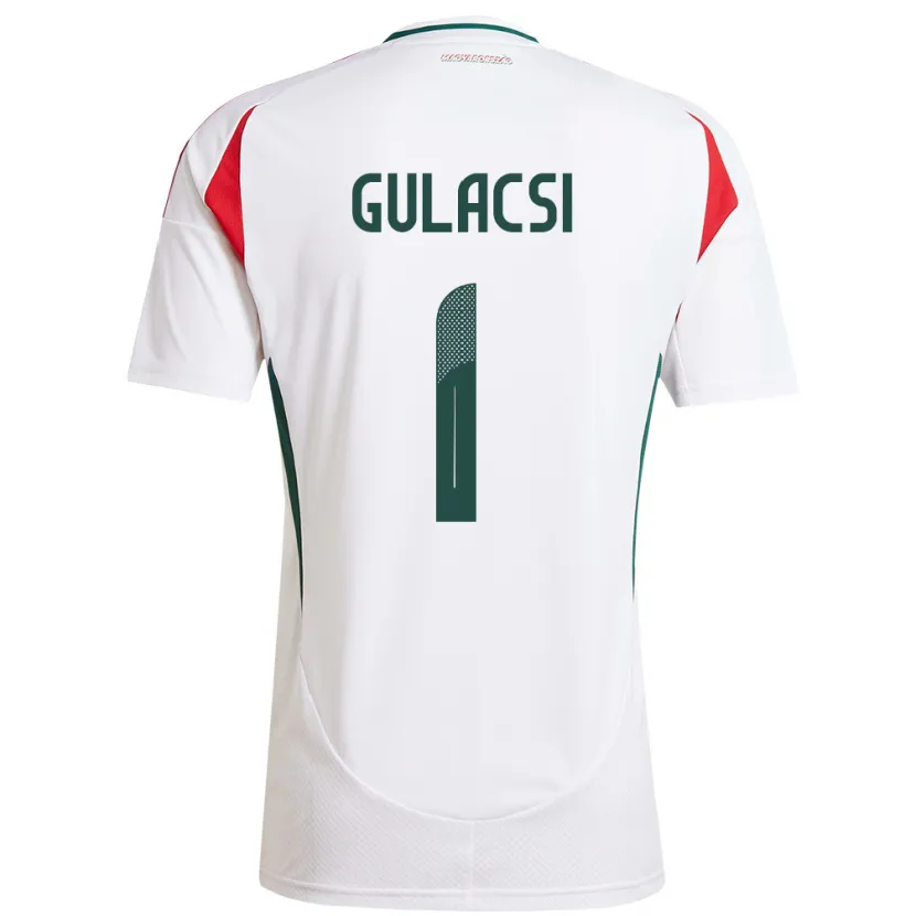 Danxen Femme Maillot Hongrie Péter Gulácsi #1 Blanc Tenues Extérieur 24-26 T-Shirt