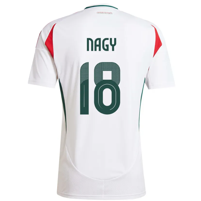 Danxen Femme Maillot Hongrie Zsolt Nagy #18 Blanc Tenues Extérieur 24-26 T-Shirt