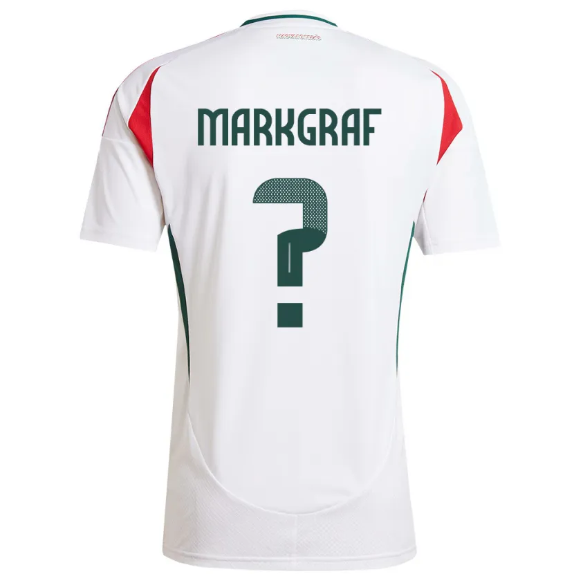 Danxen Femme Maillot Hongrie Ákos Markgráf #0 Blanc Tenues Extérieur 24-26 T-Shirt