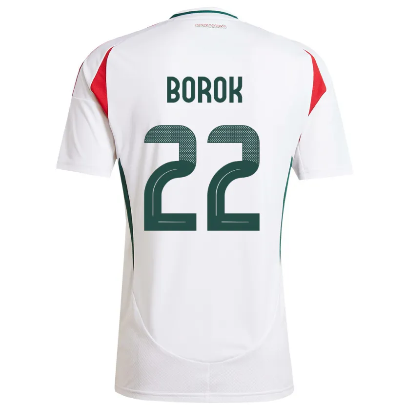 Danxen Femme Maillot Hongrie Dorina Borók #22 Blanc Tenues Extérieur 24-26 T-Shirt