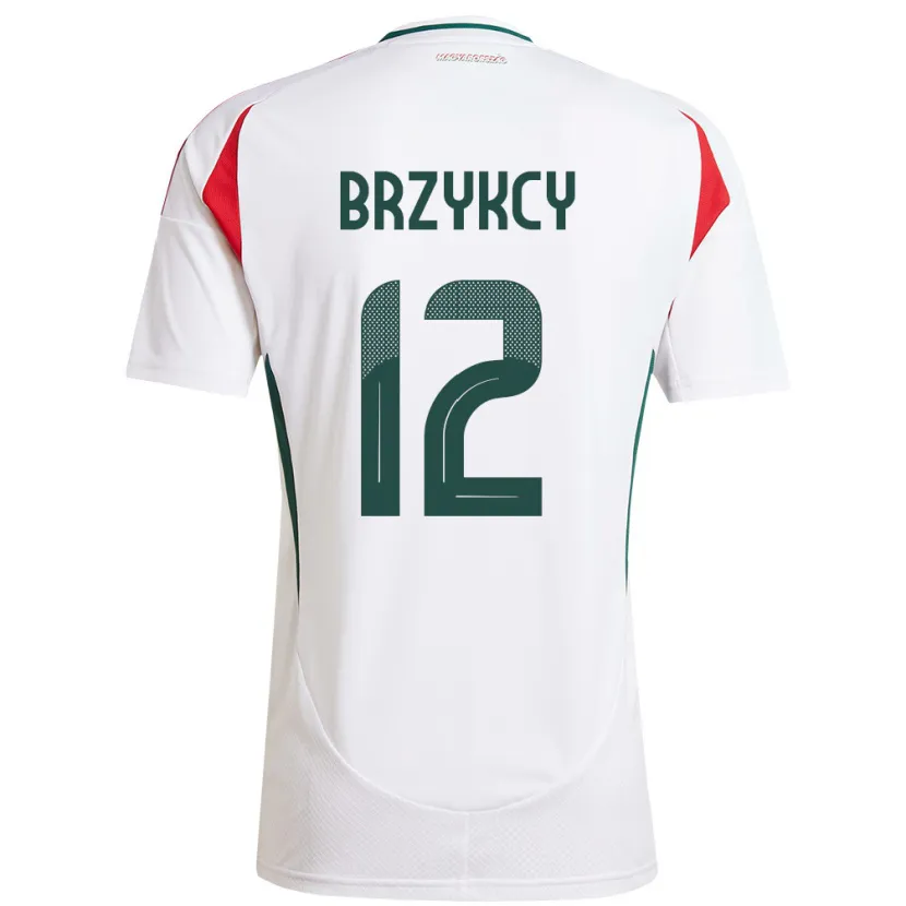 Danxen Femme Maillot Hongrie Lauren Brzykcy #12 Blanc Tenues Extérieur 24-26 T-Shirt
