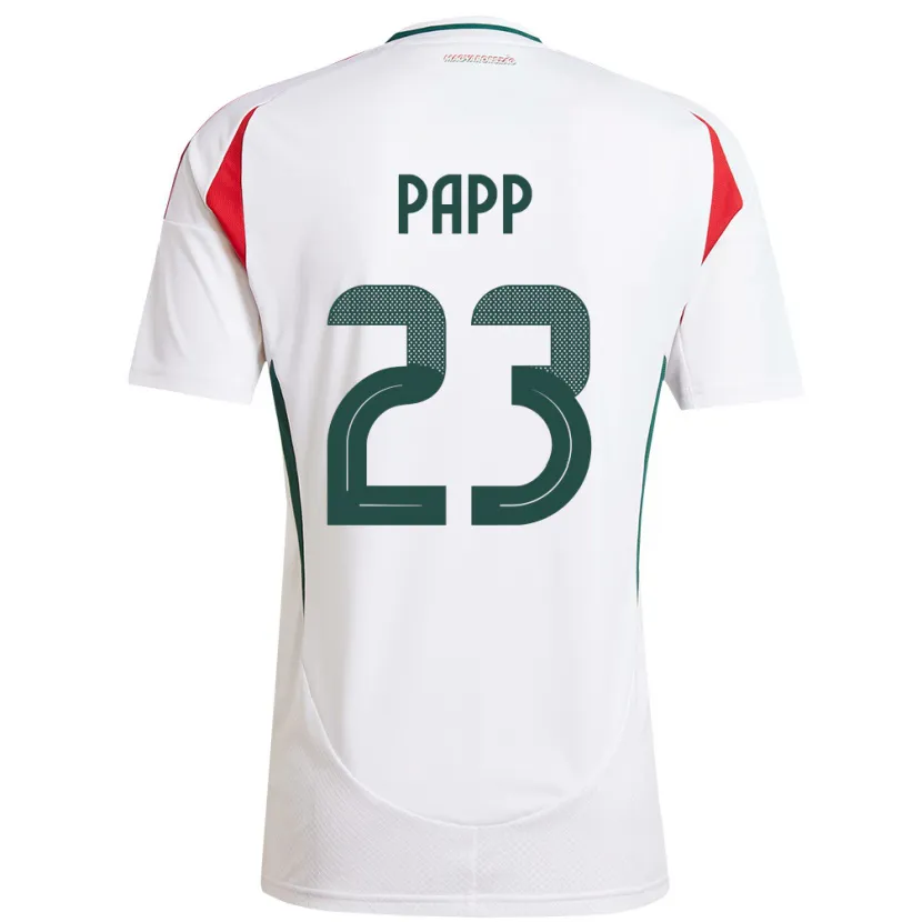 Danxen Femme Maillot Hongrie Luca Papp #23 Blanc Tenues Extérieur 24-26 T-Shirt
