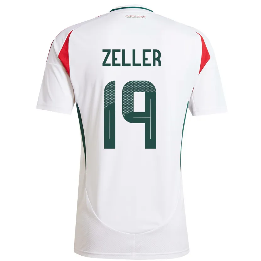 Danxen Femme Maillot Hongrie Dóra Zeller #19 Blanc Tenues Extérieur 24-26 T-Shirt