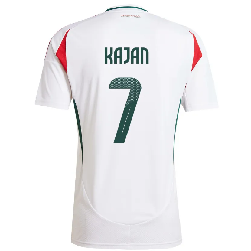 Danxen Femme Maillot Hongrie Zsanett Kaján #7 Blanc Tenues Extérieur 24-26 T-Shirt