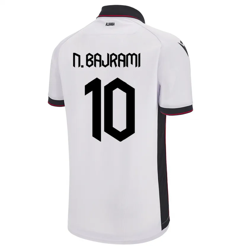 Danxen Femme Maillot Albanie Nedim Bajrami #10 Blanc Tenues Extérieur 24-26 T-Shirt