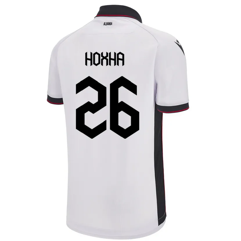 Danxen Femme Maillot Albanie Arbër Hoxha #26 Blanc Tenues Extérieur 24-26 T-Shirt