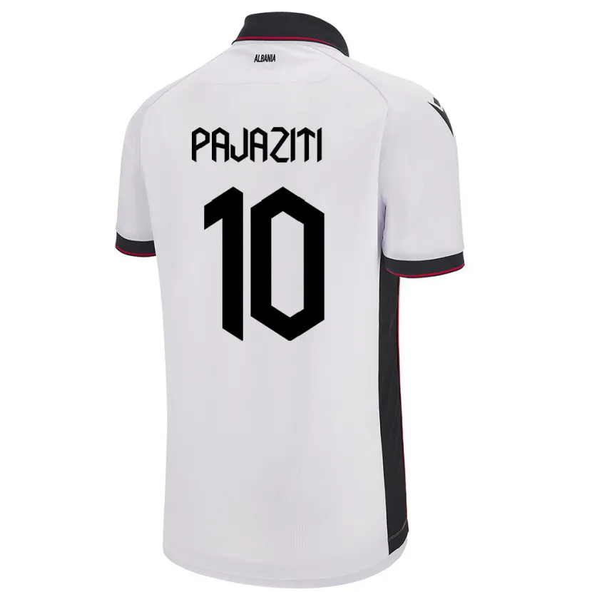 Danxen Femme Maillot Albanie Adrion Pajaziti #10 Blanc Tenues Extérieur 24-26 T-Shirt