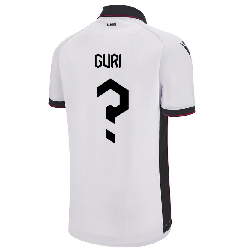 Danxen Femme Maillot Albanie Gabriel Guri #0 Blanc Tenues Extérieur 24-26 T-Shirt