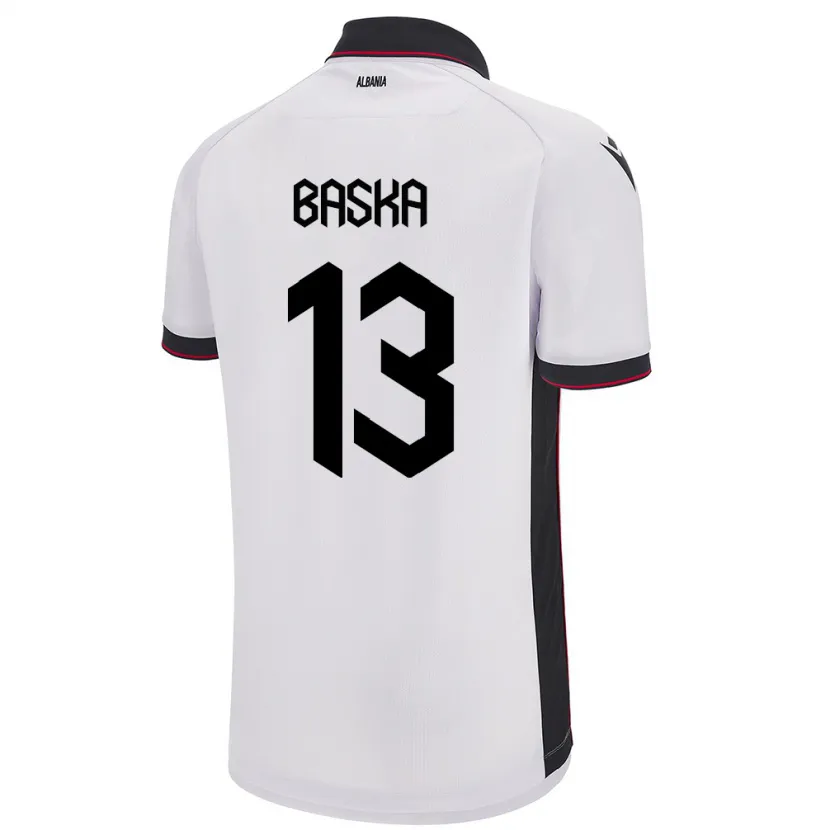 Danxen Femme Maillot Albanie Maria Baska #13 Blanc Tenues Extérieur 24-26 T-Shirt