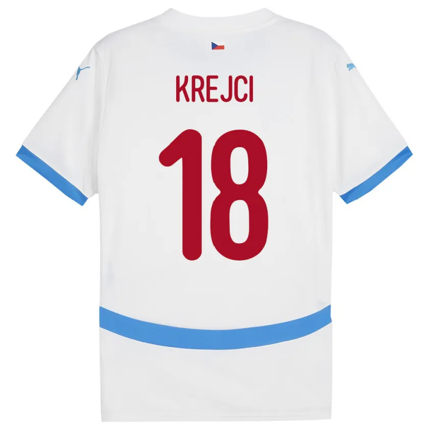 Danxen Femme Maillot Tchéquie Ladislav Krejci #18 Blanc Tenues Extérieur 24-26 T-Shirt