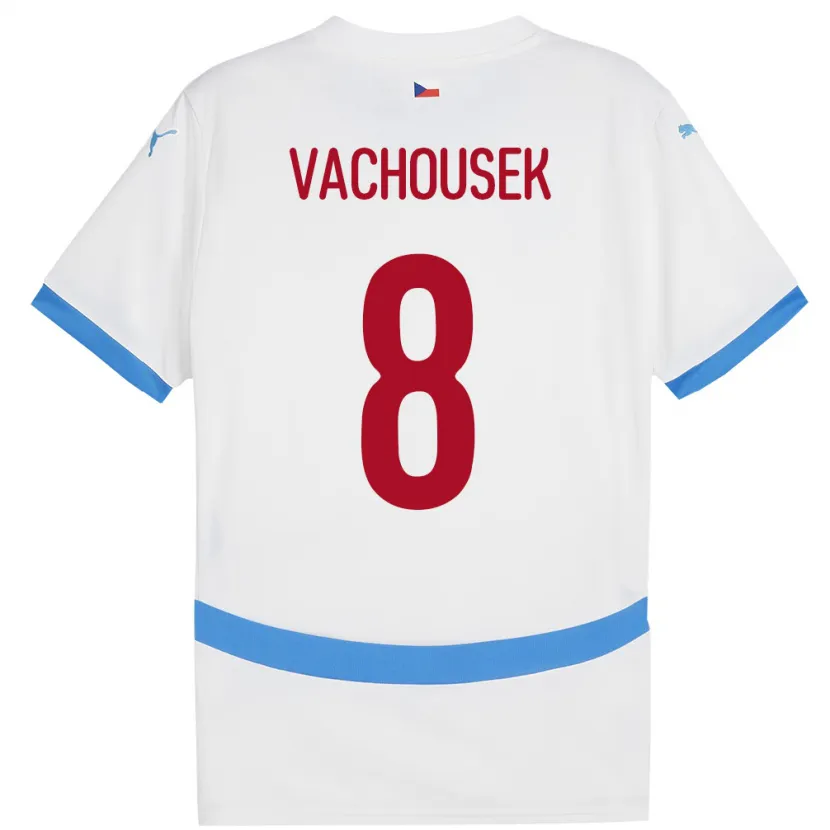 Danxen Femme Maillot Tchéquie Tadeas Vachousek #8 Blanc Tenues Extérieur 24-26 T-Shirt